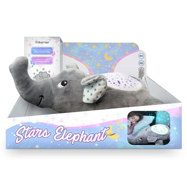 Elefant-natlys med stjerneprojektion
