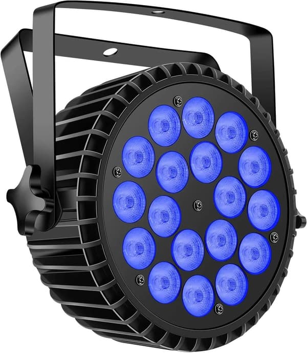 LED Par-ljus 18x18W RGBWA+UV, 324W, DMX512 Multi-Modes,18W RGBWA UV