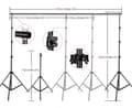 Miniatyrbild 3 av 5: Fotobelysningssats, Justerbart Bakgrundsställ, Energisparande LED-lampor,Foto Studio Kit