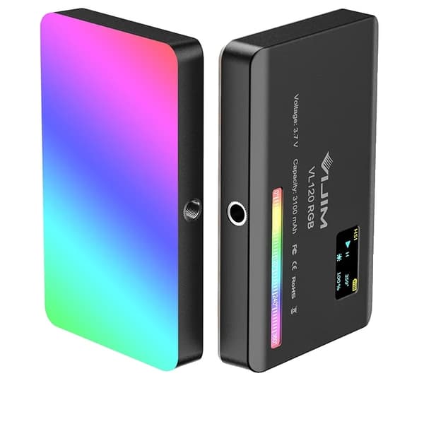 RGB-videovalo, säädettävä kirkkaus, laaja väri lämpötila,Musta