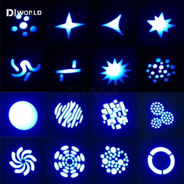 Bevægelseshoved LED Gobo Lys, 60W Effekt, 11 DMX Kanaler,EU-stik, 60W