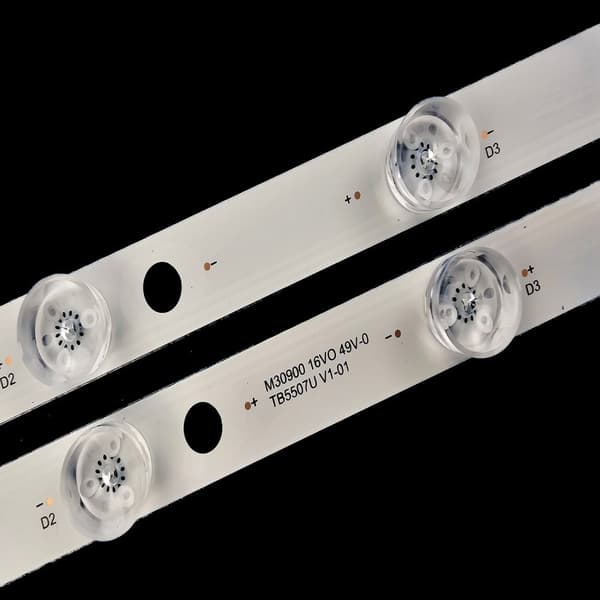 LED-taustavalonauhat, 542 mm pituus, 8 LED-helmeä per nauha, 3V jännite