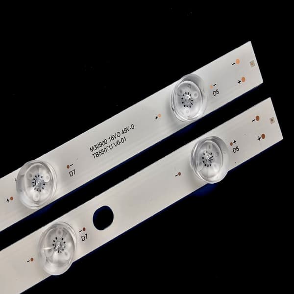 LED-taustavalonauhat, 542 mm pituus, 8 LED-helmeä per nauha, 3V jännite