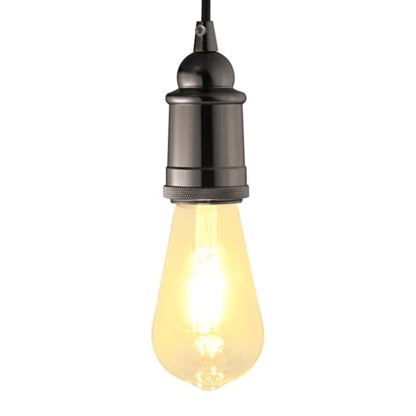 Lamphållare 2 st blank svart E27