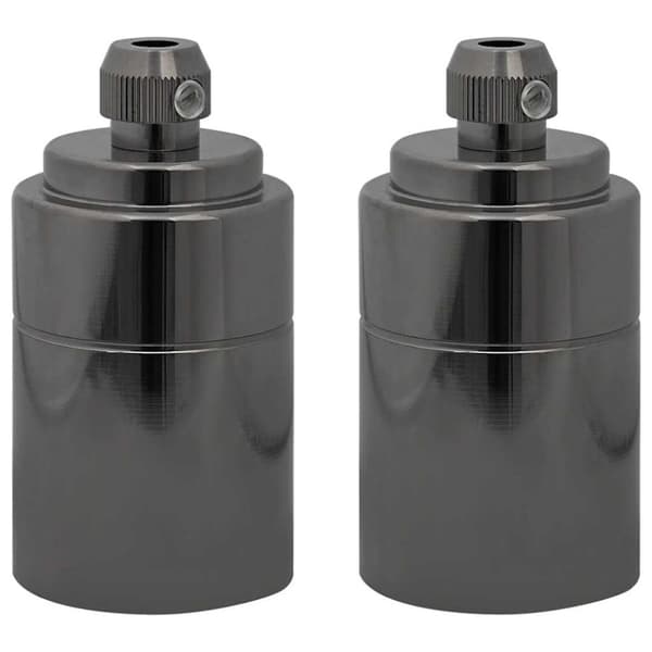 Lamphållare 2 st blank svart E27