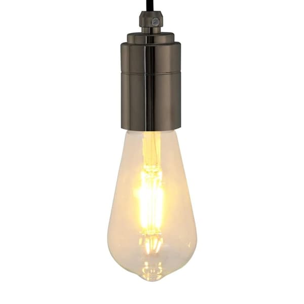 Lamphållare 2 st blank svart E27