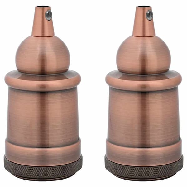 Lamphållare 2 st Röd Brons E27