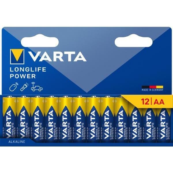 Varta Longlife Power alkaliske batterier, 12 stk, AA (LR6)