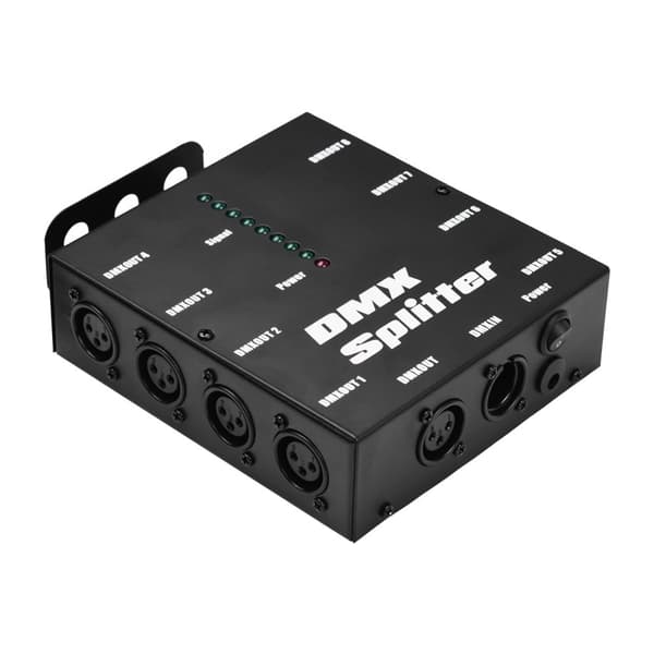 DMX512 Optisk Signalforstærker, 8 Uafhængige Udgange, Pålidelig Signalisolering,sort
