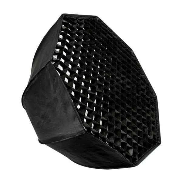 Octagoninen sateenvarjo pehmeä laatikko, 80 cm koko, Bowens-kiinnitys, hunajakennoverkko mukana