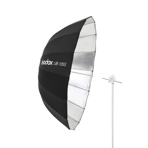 Parabolsk Parasol, 105 cm Diameter, Sort Sølv Diffuser,Sæt 1