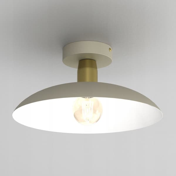 Loftslampe plafond beige guld metal baldakin E27