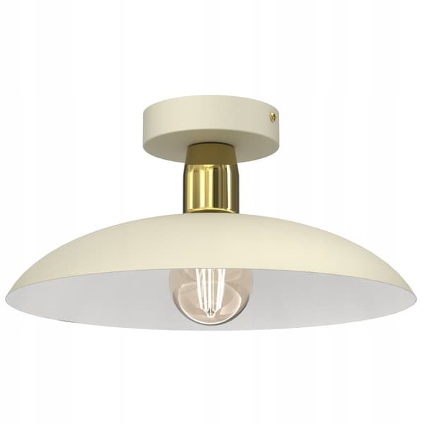 Loftslampe plafond beige guld metal baldakin E27