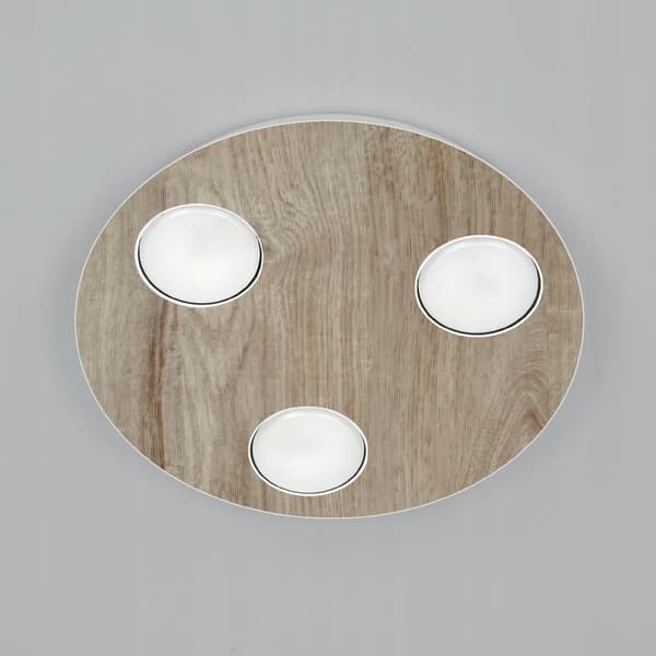 Loftslampe rund loftslampe STICKER 3x GX53 lyst egetræ