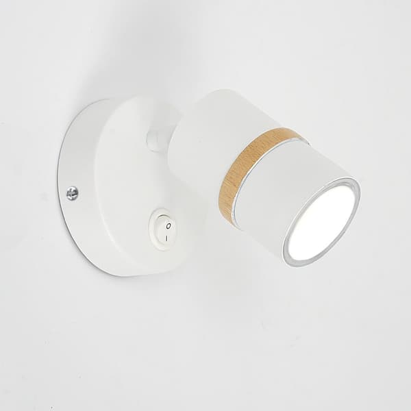 +Gratis. Justerbar vägglampa med strömbrytare Ewilight Tube 1xGu10 vitt trä