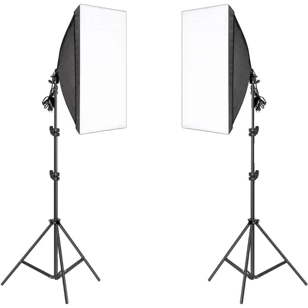 Fotografi Softbox Belysningskit, 50 x 70CM Softbox, 2M Ljusstativ,Inga glödlampor Inga påsar