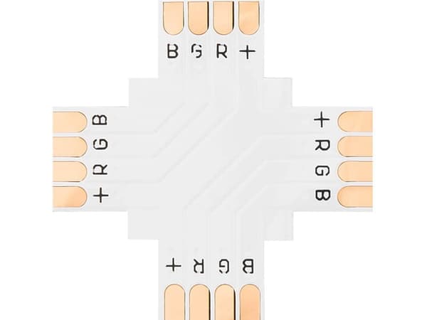 LED-strimmelstik 10 mm (RGB, 4-benet, Type +)