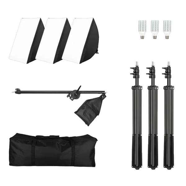 Fotostudio Belysningskit, Softbox-lampor, LED-lampa,20W Lampa