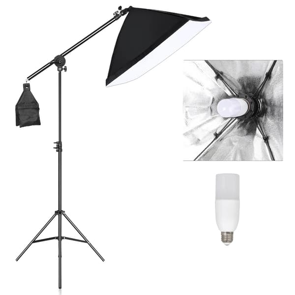 Fotograferings Softbox Belysningsset, Professionellt Kontinuerligt Ljussystem, 50x70cm,40W Glödlampa och Bar