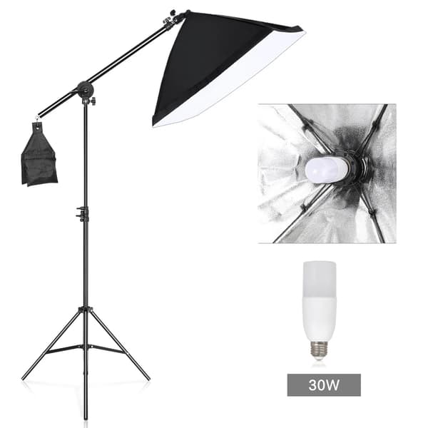 Fotograferings Softbox Belysningsset, Professionellt Kontinuerligt Ljussystem, 50x70cm,30W Lampa och Bar