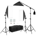 Miniatyrbild 1 av 2: Softbox-belysningskit, 3 softboxar, justerbara ljusstativ,3st Kall Vit Lampa