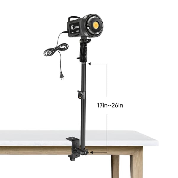 Fotograferings LED-videolampa, justerbar färgtemperatur på 1000-9000K, hög CRI 95,Med skrivbordsclip B