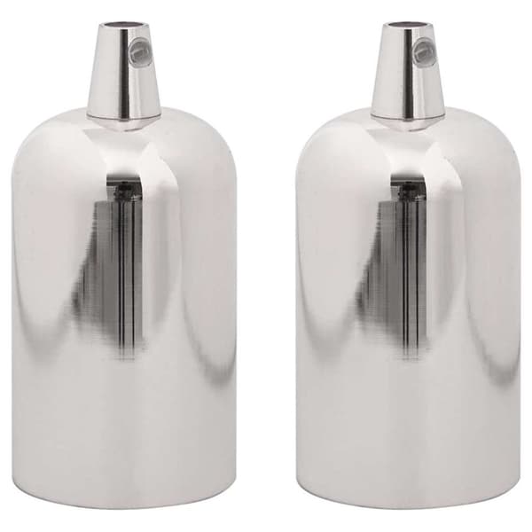Lamphållare 2 st Satin Nickel E27