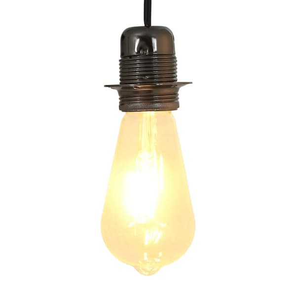 Lamphållare 2 st blank svart E27