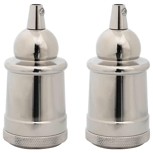 Lamphållare 2 st Satin Nickel E27