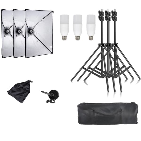 Professionell fotostudio softbox belysningskit, justerbara stativ, hållbar boom-arm,SH-RGX-01-61