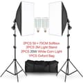 Miniatyrbillede 2 af 2: Softbox Belysningskit, 3 Softboxe, Justerbare Lystativer,Kold Hvid