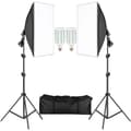 Miniatyrbillede 1 af 2: Softbox Belysningskit, 3 Softboxe, Justerbare Lystativer,Kold Hvid