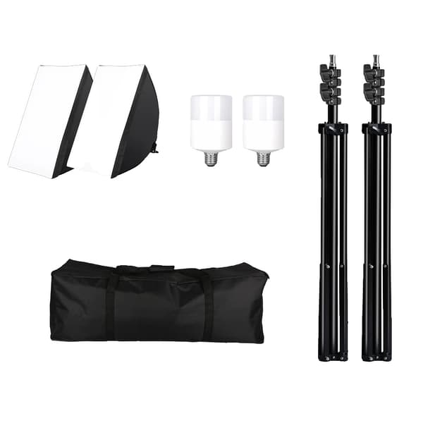 Fotografi Softbox Kit, 135W LED-pærer, Justerbar stativhøjde 70-200CM,SH-RGX-01-20