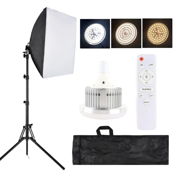 Studio-valokuvausvalosetti, 85W kaksivärinen LED-valo, 40x40cm softbox,EU-pistoke