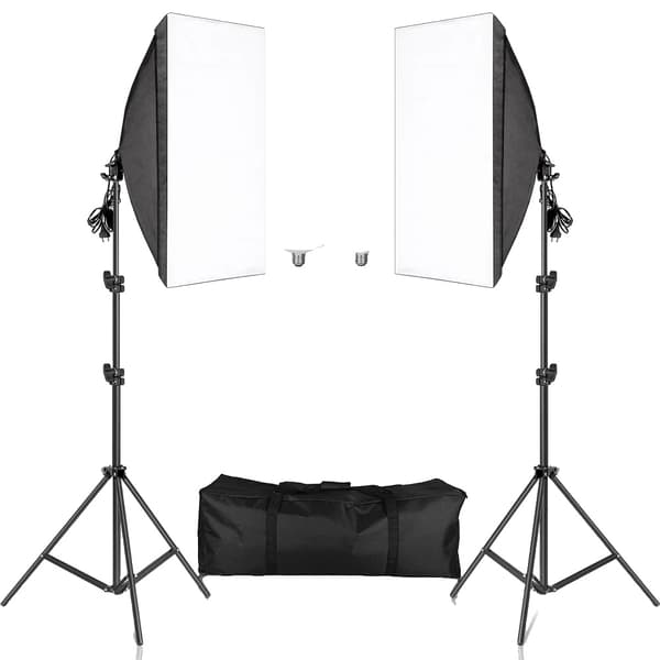 Fotografibelysningskit, 2 st 50x70CM Softboxar, 45W UFO-lampor,40W LED-lampor
