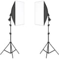 Miniatyrbillede 1 af 2: Fotografi Softbox Belysningskit, 50x70CM Softbokse, 2M Lystativer,Ingen pærer Ingen taske