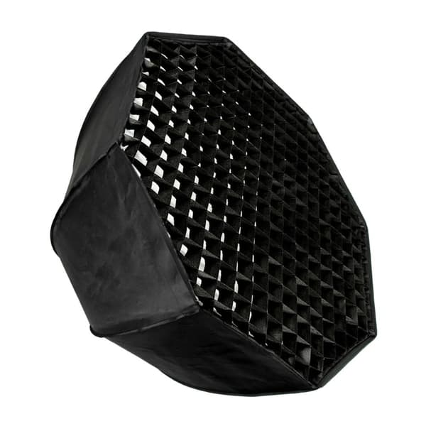 Octagoninen sateenvarjo pehmeä laatikko, 80 cm koko, Bowens-kiinnitys, hunajakennoverkko mukana