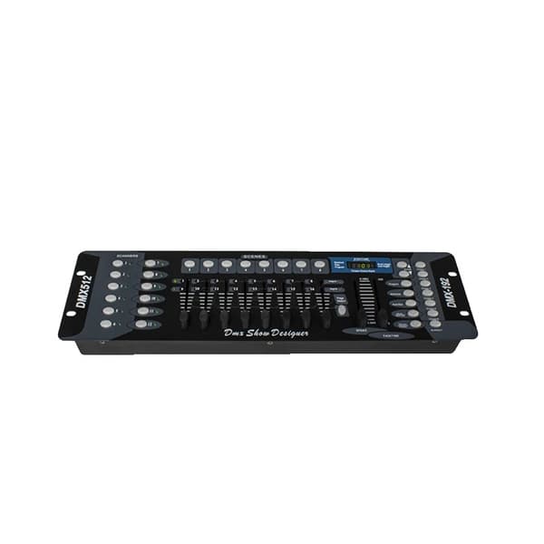 DMX-controller, 192 DMX-kanaler, 8 programmerbare scener, indbygget mikrofon,192 Konsol, EU stik