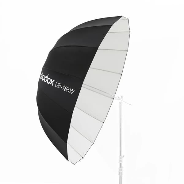 Parabolsk Parasol, 165 cm Diameter, Reflekterende Sort og Hvid,Sæt 1