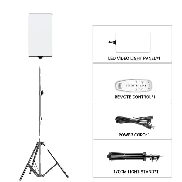 LED Video Fyldelampe, Justerbar Lysstyrke, Fjernbetjening,Ny 170 cm tripod