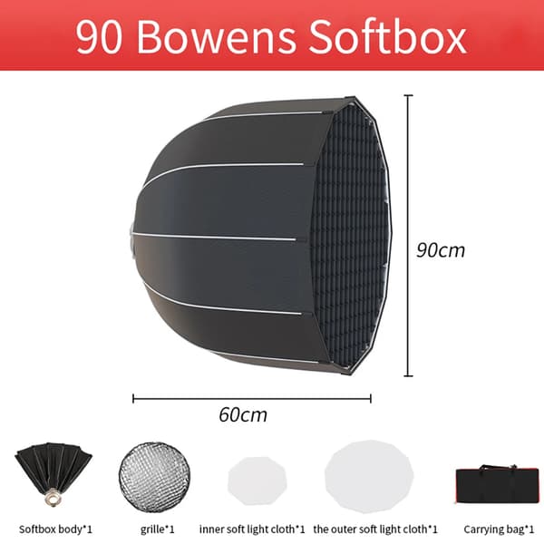 Bowens Parabolisk Softbox, Snabb Installation, Universell Kompatibilitet,60X90