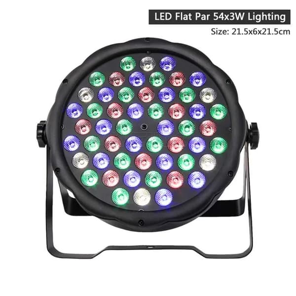 LED Par-ljus, RGBW-färgblandning, DMX512-styrning, 54x3W LED RGBW, EU-Stecker