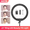 Miniatyrbillede 2 af 2: LED Ring Light, Bi-farvet 3200K-5600K, Lysstyrkejustering 0-100%, AC&DC Strøm,21 Tommer Kit 1