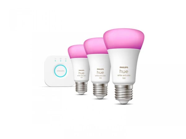 SET 3 becuri smart LED Philips, soclu E27, putere 9 W, forma oval, lumina multicolora, alimentare 220 - 240 V, "000008719514291515" (timbru verde 1.35