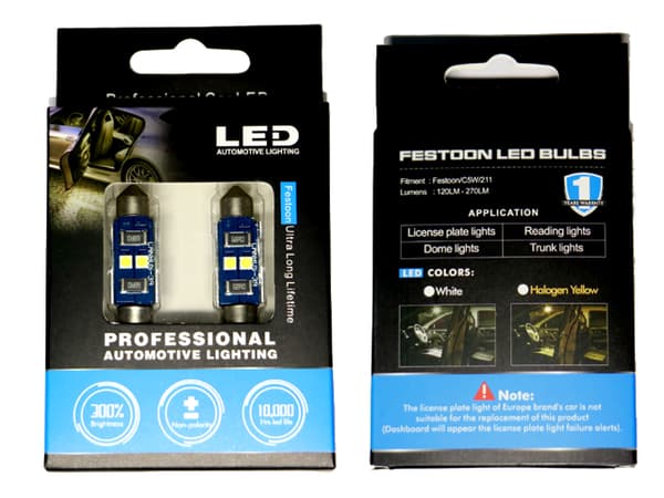 Canbus C5W 39mm spollampa  Led m 2st 3030SMD 6000K 39 mm 2-pack