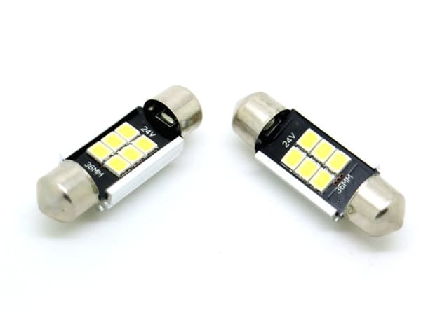 24 volt C5W 36mm spollampa Led 6000K 2-pack 24v festoon