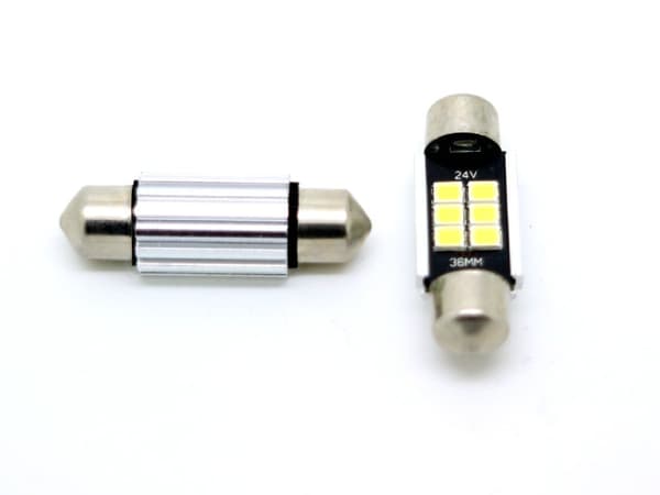 24 volt C5W 36mm spollampa Led 6000K 2-pack 24v festoon