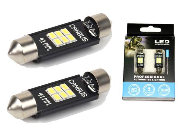 Canbus C5W 41mm 42mm spollampa Led 3020SMD 6000K 2-pack festoon
