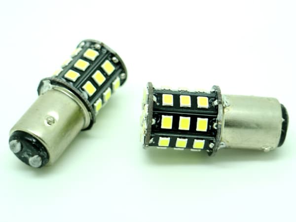 Bay15d Vit p21/5w 1157 Led med 33st 2835smd 2-pack bak bromsljus