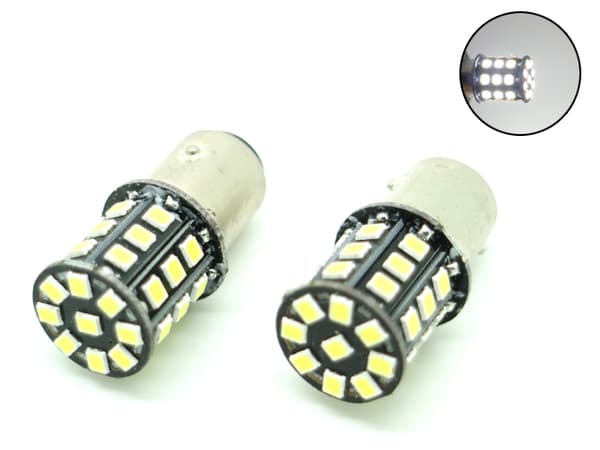 Bay15d Vit p21/5w 1157 Led med 33st 2835smd 2-pack bak bromsljus